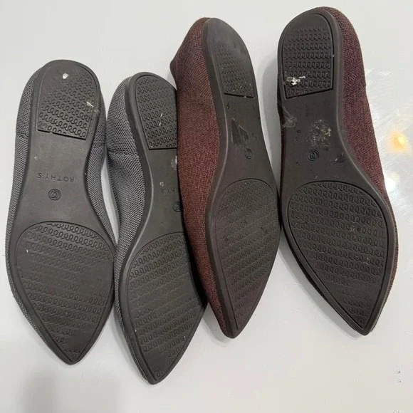 Bundle 2 pairs Rothy's brown and grey pointy toe flats - Picture 2 of 8